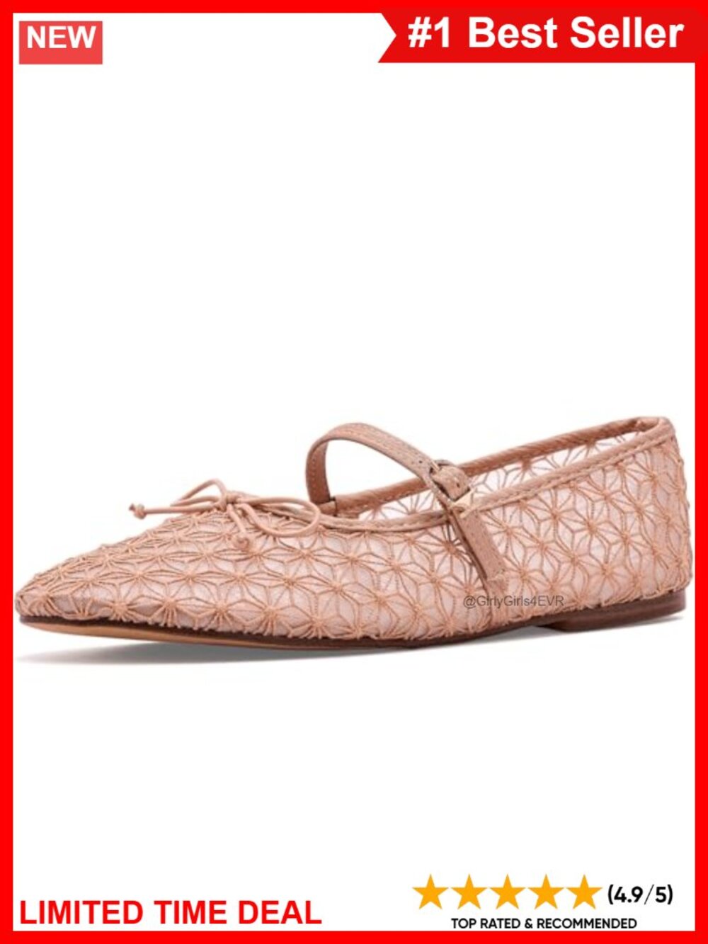 Mary Jane Ballet Flat Round Toe Slip-On Suede Casual Shoe